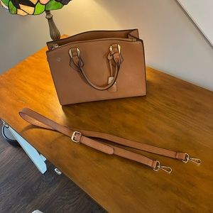 Excellent Condition Charming Charlie Handbag w/ 22” Drop Strap- Tan